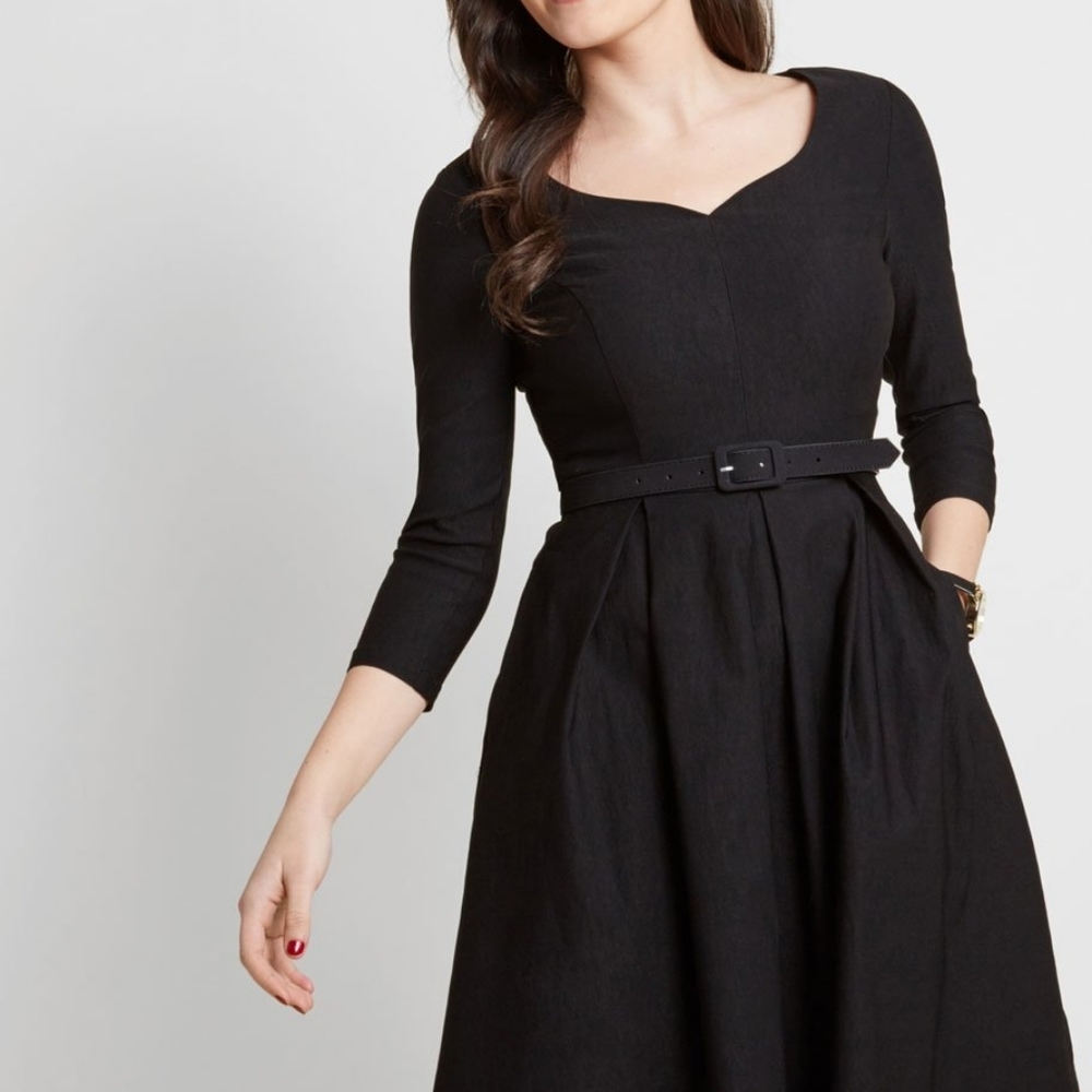 Modcloth Sartorial Black Dress